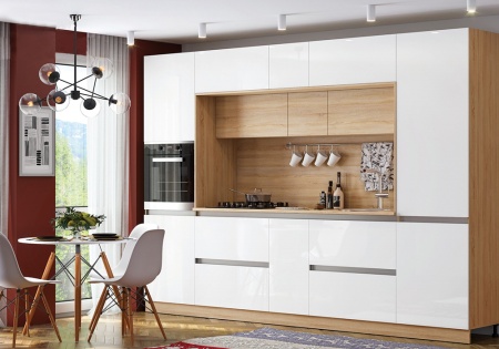 Кухня Карина №1 белый глянцевый / сонома