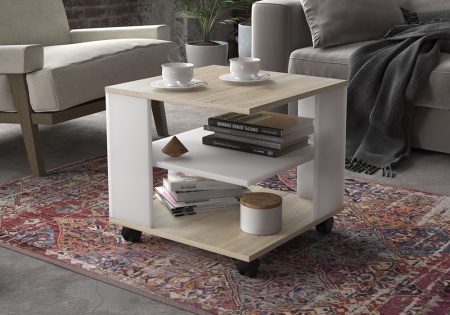 Журнальный стол Diamond тип 7 дуб сонома / белый