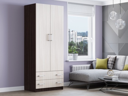 Шкаф Марокко 2-х Створчатый с Антресолью Распашной (Ш-800 х В-2020 х Г-520 мм)/Разные Цвета