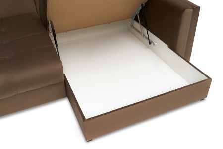 Диван угловой тик-так Монарх коричневый