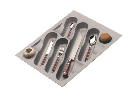 Емкость для столовых приборов в базу 45 см серый металлик