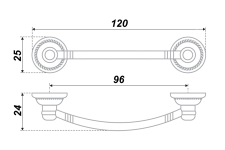 Ручка-скоба RS096 96 старинная латунь