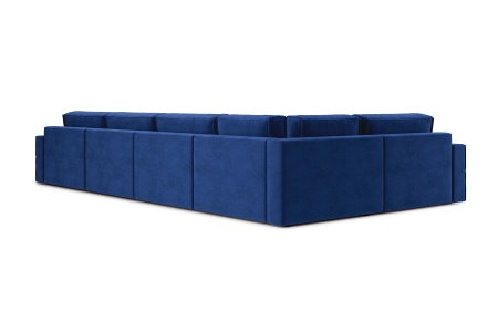 Диван п-образный тик-так Сохо темно-синий