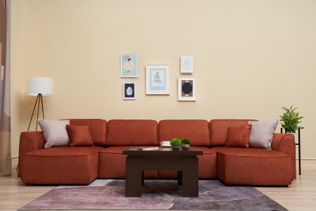 Диван п-образный еврокнижка Имир MODOOL оранжевый