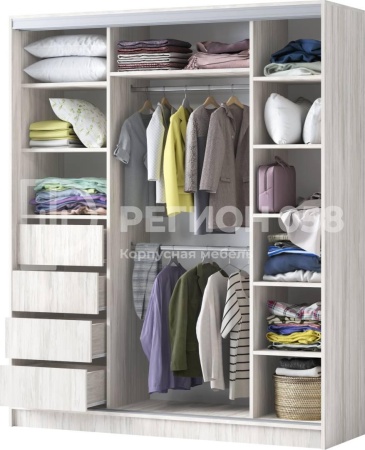 Шкаф-Купе Каролина-10 МДФ Ясень Патина/Артвуд Светлый (Ш-1800 × В-2200 × Г-600 мм)