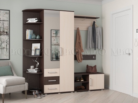 Прихожая Бостон Венге/Белфорт (Ш-2170 мм x В-2120 мм x Г-470 мм)