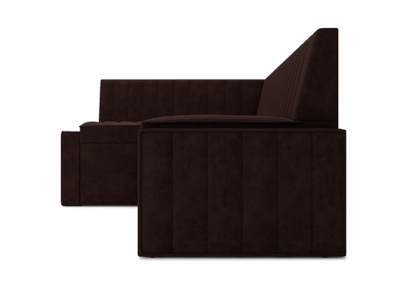 Кухонный угловой диван дельфин Вермут микровелюр коричневый