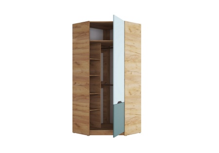 Шкаф угловой Rich дуб крафт золотой / мята / сумеречно голубой