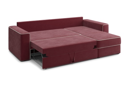 Диван угловой дельфин Берген бордовый