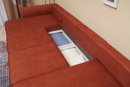 Диван п-образный еврокнижка Имир MODOOL оранжевый