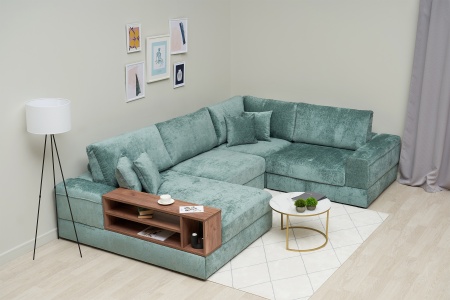 Диван п-образный пантограф Рон MODOOL XL с баром бирюзовый