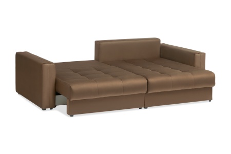 Диван угловой тик-так Монарх коричневый
