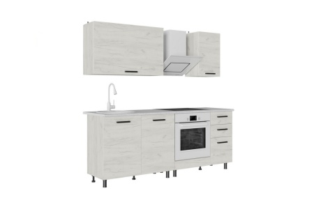 Кухня Адель 2.0м дуб крафт белый / дуб крафт белый