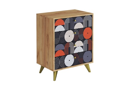 Комод Фьюжн vinil / дуб крафт золотой