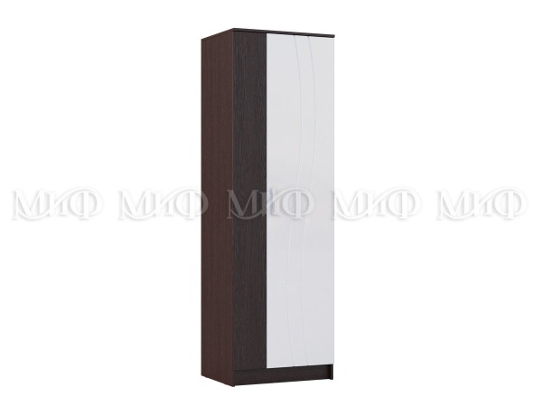 Шкаф Платяной Жасмин Венге/Белый Глянец (Ш-700 × В-2200 × Г-520 мм)
