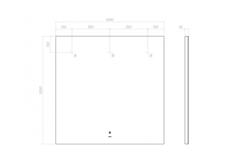 Зеркало Quadro сlassic 100