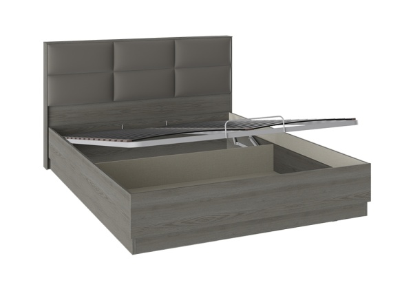 Кровать Либерти с мягким изголовьем хадсон / грей