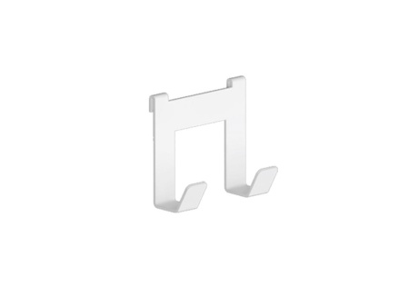 Крючок двойной 7 см белый бархат матовый