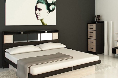 Кровать Фудзи Дуб Венге/Дуб Молочный