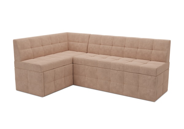 Кухонный угловой диван дельфин Атлантис велюр бежевый