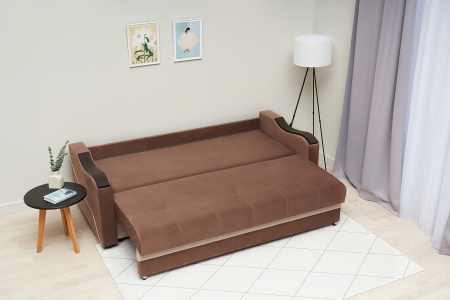 Диван еврокнижка Волна коричневый
