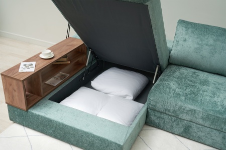 Диван п-образный пантограф Рон MODOOL XL с барами бирюзовый