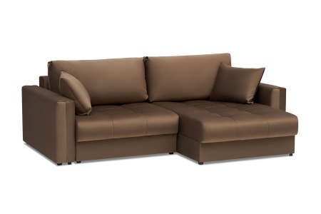 Диван угловой тик-так Монарх коричневый
