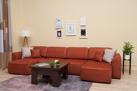 Диван п-образный еврокнижка Имир MODOOL оранжевый