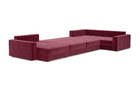 Диван п-образный тик-так Сохо бордовый
