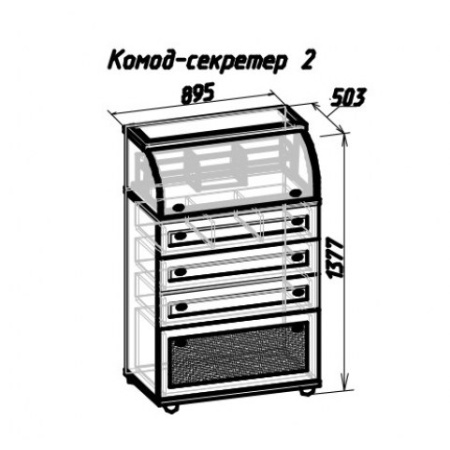 Комод-секретер 2 Милана, орех