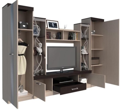 Гостиная Арктика-2 (Ш-2920 мм x Высота-2016 мм x Глубина-418 мм)/Разные Цвета 