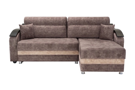 Диван угловой тик-так Милан коричневый / бежевый