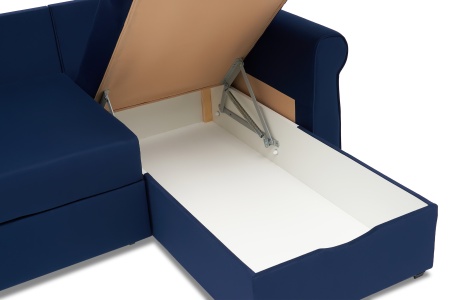 Диван угловой дельфин Лира темно-синий