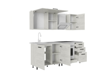 Кухня Адель 2.0м дуб крафт белый / дуб крафт белый