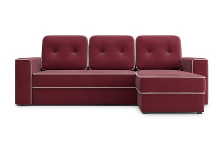 Диван угловой дельфин Берген бордовый