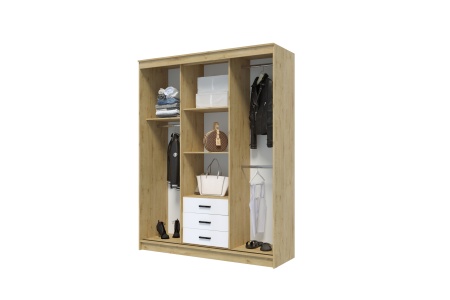 Шкаф-купе Лорд дуб вотан / белый гладкий