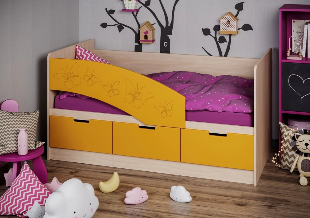 Кровать с бортиком детская с ящиками фото